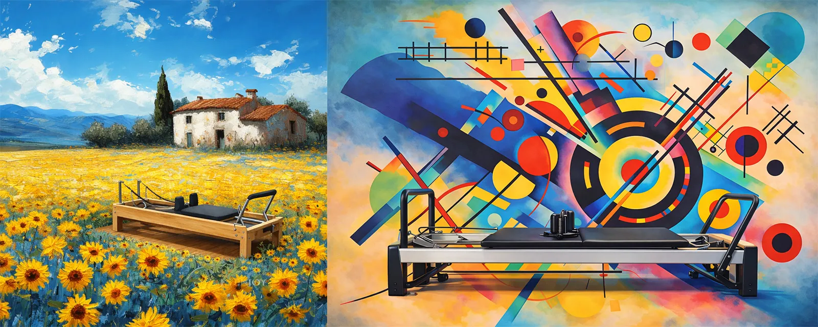 Collage con quadri di van Gogh e Kandinsky